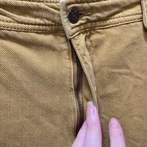 Pilcro mustard yellow wide leg high rise jeans non stretch denim size 33 - Picture 6 of 13